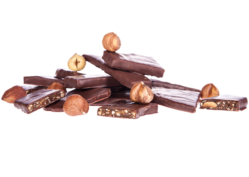 Organic hazelnut brittle in milk chocolate - seasonal Easter product